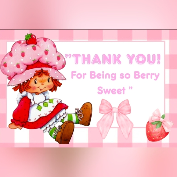 30 Berry Sweet Thank You Cards Strawberry - Picture 2 of 3